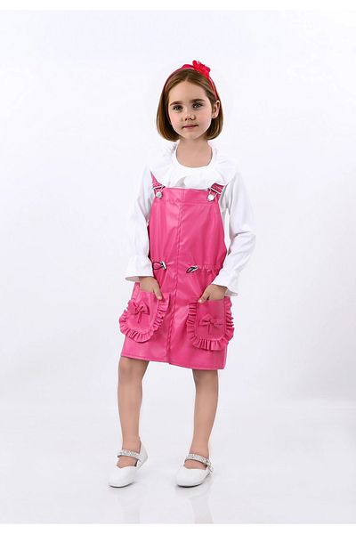 Kamex Fuchsia Leather Children's Slippers and T-Shorts
