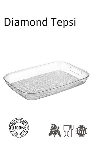 HOMENIVA Diamond Pleksi Kırılmaz Tepsi