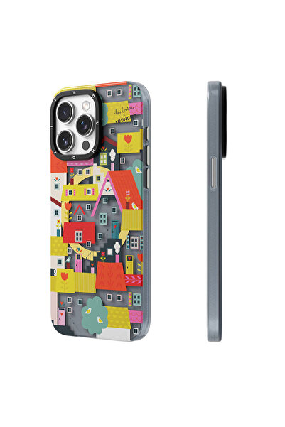 Youngkit iPhone 15 Pro Max Uyumlu Kılıf Magsafe Özellikli Bee Brown Youngkit Colorful Life Serisi Kapak Sarı