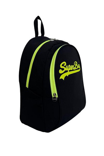 Superbag Backpack Black-phosphorescent Yellow Travel Course School Daily Use