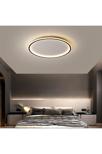 Ledmi Lighting 50cm Round Ceiling Chandelier - Bidirectional Lighting and Remote Control, 3 Colors