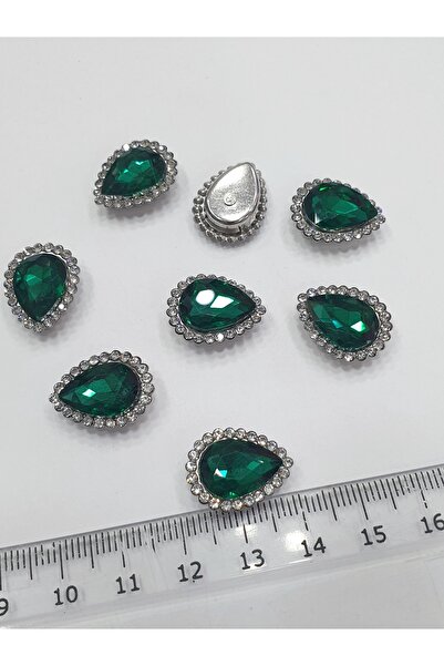 CRYSTALSHOP Зелена капка - каменна кайма 15*20 мм (50 БРОЯ)