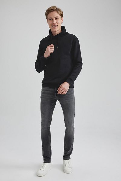 DeFacto Tlustá mikina s černým šálovým límcem – Regular Fit W1370Az23Wn