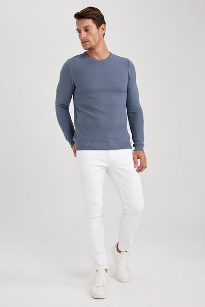 DeFacto Slim Fit svetr Crew Neck Slim Fit X7392az23au