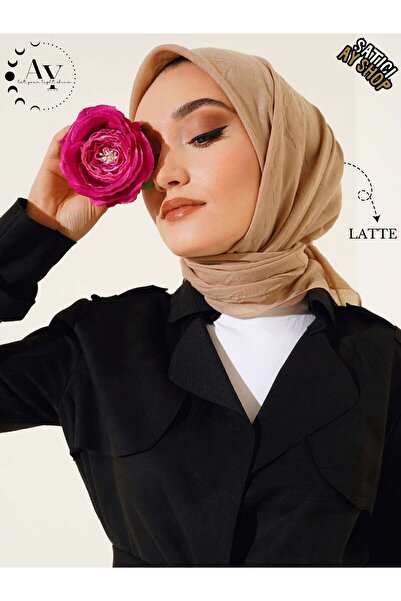 its AY shop Tesettür Kadın Bambu Kraş Latte Eşarp