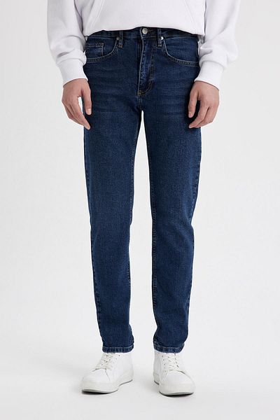 DeFacto Slim Tapered Fit Narrow Fit Regular Waist Shrinkable Leg Jean Trousers A4368ax23au