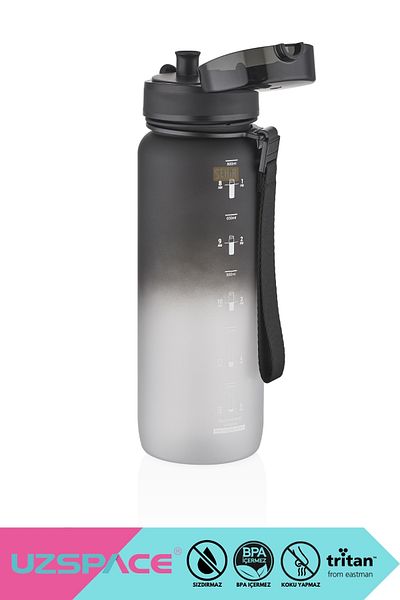 Uzspace 800ml New Motivational Tritan Water Flask - Double Color, Leak-Proof, BPA Free, and Lockable Lid