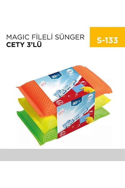cety Magic Sponge 3-Piece Mesh Dish Sponge