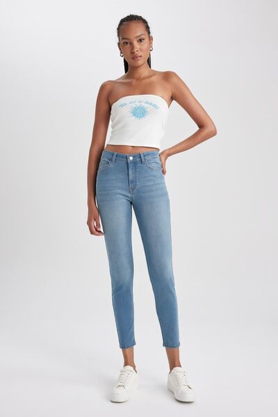 DeFacto Pantaloni de jeans Rebeca Skinny Fit, talie obișnuită, până la gleznă...