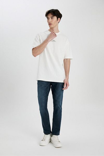 DeFacto Pedro Slim Fit Narrow Fit Pravidelný pas Úzké nohavice Jean Kalhoty B4860ax23wn