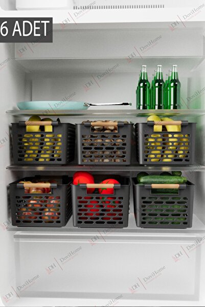 Alacarte 6 ADET Çok Amaçlı Tutacaklı Organizer Sepet - Dolap Içi Ve Buzdolabı...