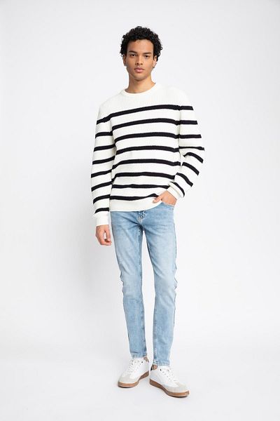 DeFacto Skinny Comfort Fit Upnutý Uvolněný střih Normální Pas Extra Úzké nohavice Džínové kalhoty s roztrhanými detaily