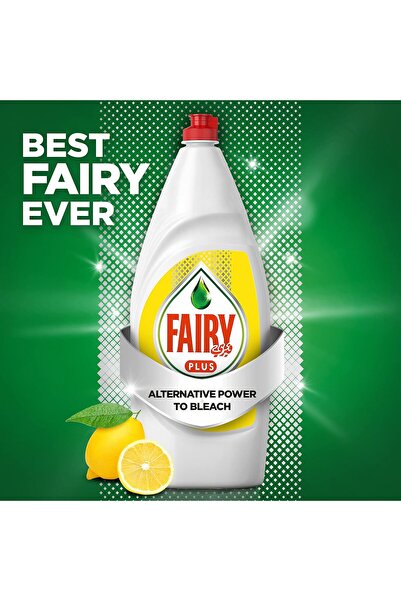 Fairy Plus Lemon Dishwashing Liquid Soap With Alternative Power To Bleach, 3 X 600 ml '
