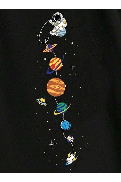 Pink Sky Unisex Astronaut Oversize T-Shirt - Printed