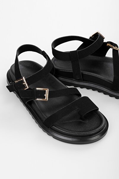 Shoeberry Harwey Black Suede – dámské sandály s více páskami