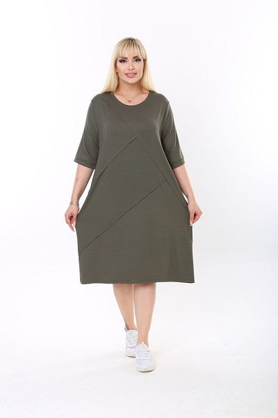 GOLVEN Cotton Sports Stitching Large Size Dress