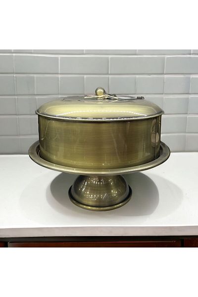 LUCKYHOMES Standing Cake Plate Gold Cake Dish Pastry Storage 24X33 gold