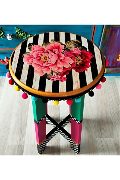 Ayshe Home Ahşap Tabure