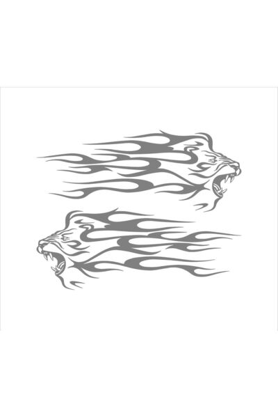 SEÇ Kükreyen Aslan Alevli Sticker  Çok Amaçlı Sticker