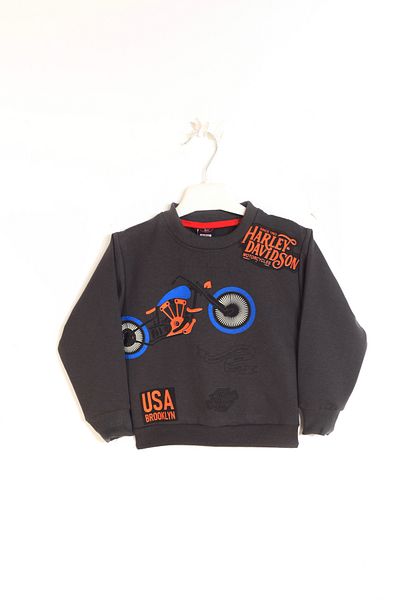 MİNİKANKA Mini Hook Long Sleeve Sweatshirt Set for Boys and Baby - 2 Pieces