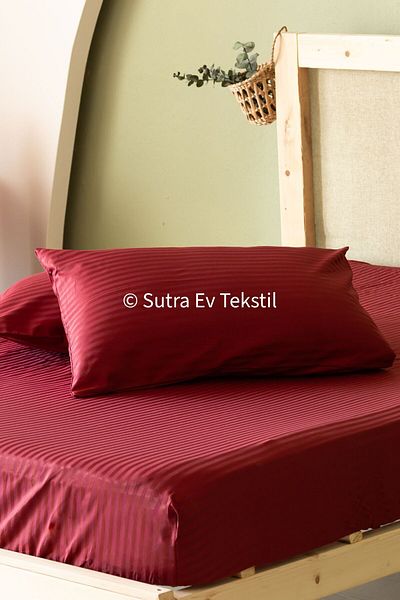 sutra 100% Cotton Satin Double Elastic Sheet Set Set