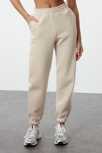 Trendyol Collection Stone Loose Jogger vastag belső polár kötött melegítőnadrág TWOAW23EA00151