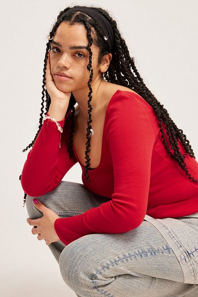Monki Red Women's Blouse - Model 123437500224