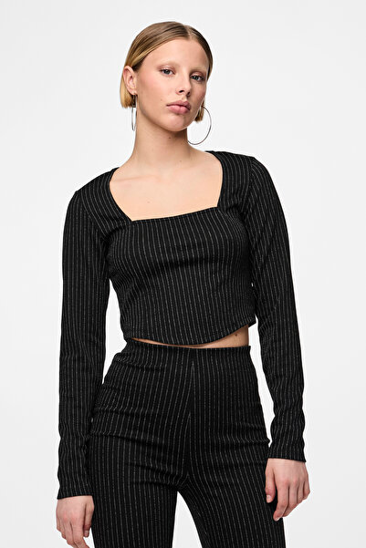 PIECES Dámská pletená halenka s vysokým rukávem – PL78/VI18