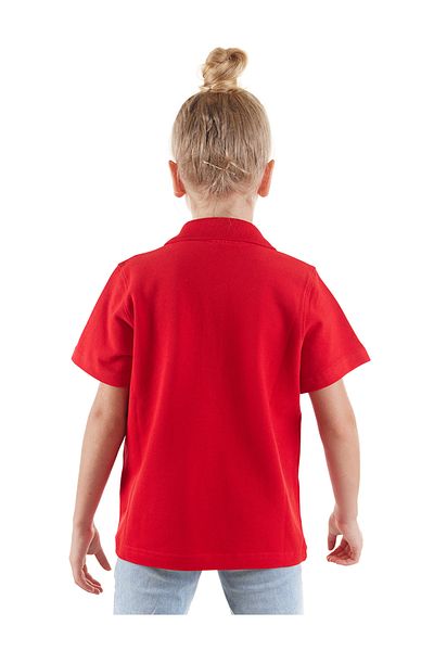 Denokids Piros uniszex gyermek póló nyakú rövid ujjú póló