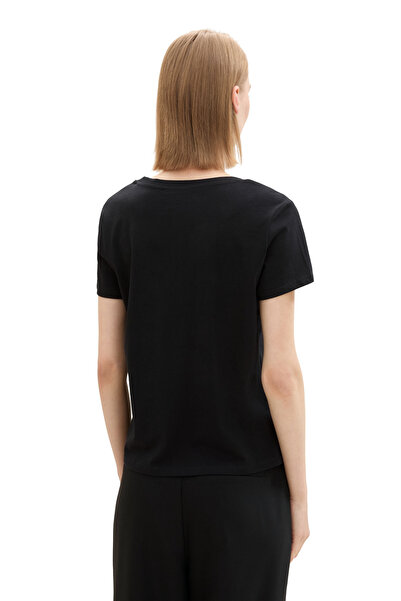 Tom Tailor Tričko s výstrihom do V s potlačou