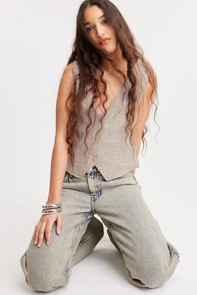 Monki Sabrina Stylish Lin Vest