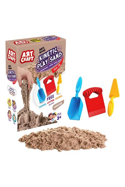 Doğan Oyuncak Dünyası Natural Kinetic Play Sand with Accessories (1000 Gr.) - Art Craft Kinetic Sand Set - Art Sand Sand
