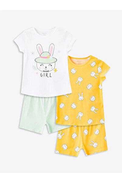 LC Waikiki LCW Baby - Crew Neck Printed Shorts Pajamas Set for Baby Girl 2 Pi...