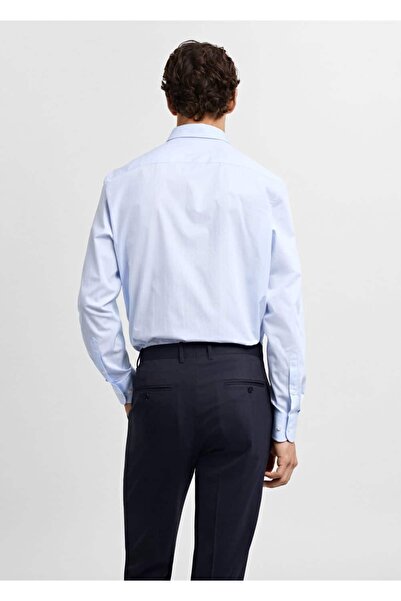 MANGO Man Regular Kesim Çizgili Pamuklu Gömlek