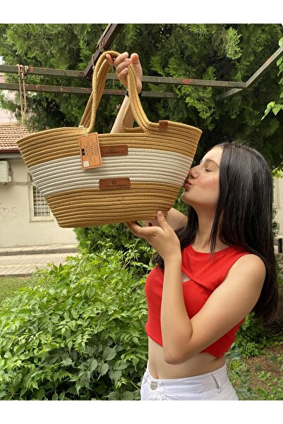 my doğa store Straw Jute Look Clutch Bag Beach Bag Shoulder Bag