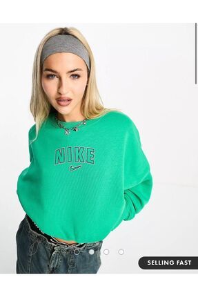 Nike Sportswear Phoenix Fleece Oversized Cropped Crew Printed Kad n Sweatshirt NDDSPORT Fiyat Yorumlar Trendyol