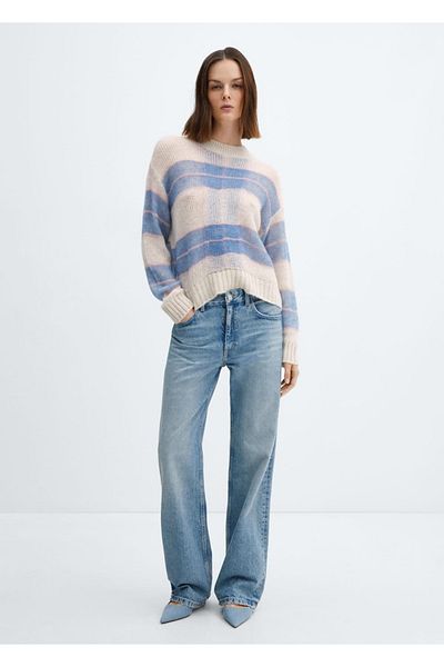 MANGO Woman Checkered Knitted Sweater