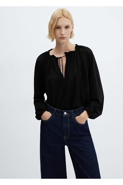 MANGO Woman Blouse with watermelon sleeves
