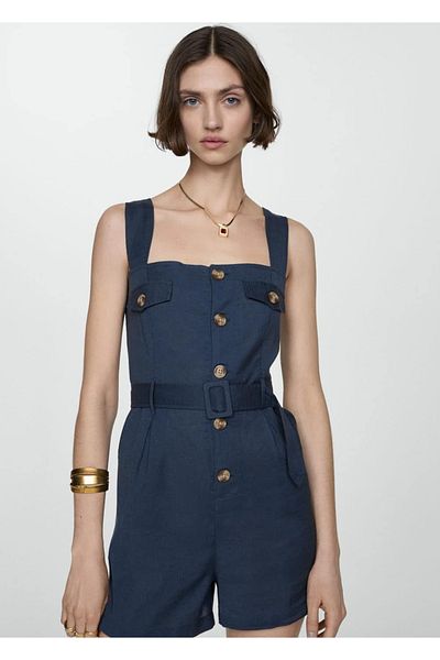 MANGO Woman Short jumpsuit with buttons