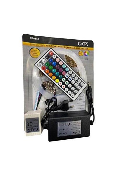 Cata Rgb Şerit Led Set (60 CİP 5050) 5 Metre Cat Ct-4558