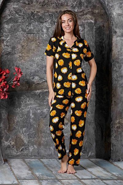 CALİA Set de pijamale de vară cu mâneci scurte cu imprimeu Garfield sezon nou