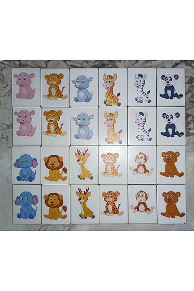 Sipylum Wooden Intelligence Cards Matching Game Wooden Puzzle Toy (Cute Animals)