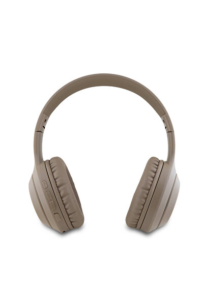 Guess Kulak Üstü Bluetooth Kulaklık Guess  Lisanslı Katlanabilir Metal Klasik Logolu Kahverengi