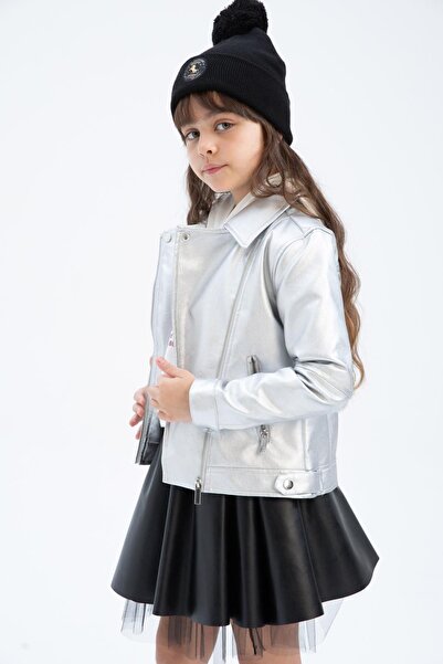 DeFacto Girl's Water Repellent Faux Leather Coat Z1352a623sp