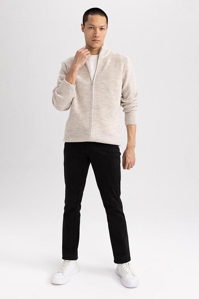 DeFacto Standard-Passform, normaler Schnitt, halber Rollkragen, Strickjacke mit Reißverschluss, R1195az23wn