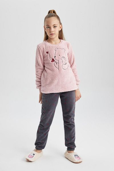 DeFacto Long Sleeve Embroidered Girl's Pajama Set - C2866a823wn