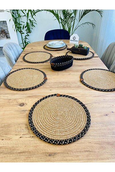 Genel Markalar sunum tabak altlığı jüt  supla amerikan servis ve sepet 7 parça