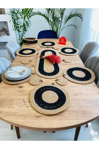 bestiva Wicker Jute Presentation Plate Coaster Supla American Service Runner Basket and Cup Holder 14 Pcs Modacardin