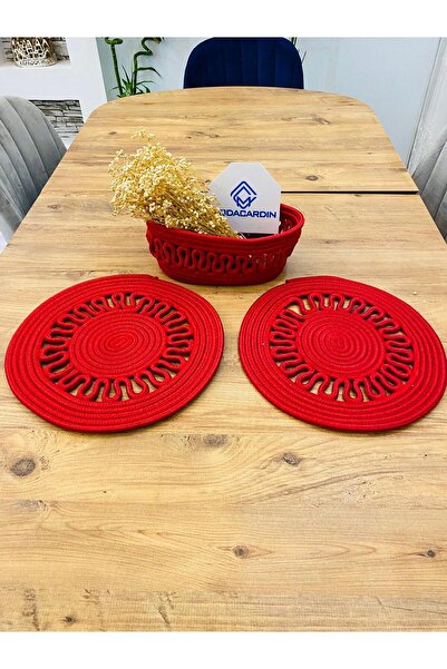 my doğa store sunum tabak altlığı jüt  supla amerikan servis ve sepet 3 parça