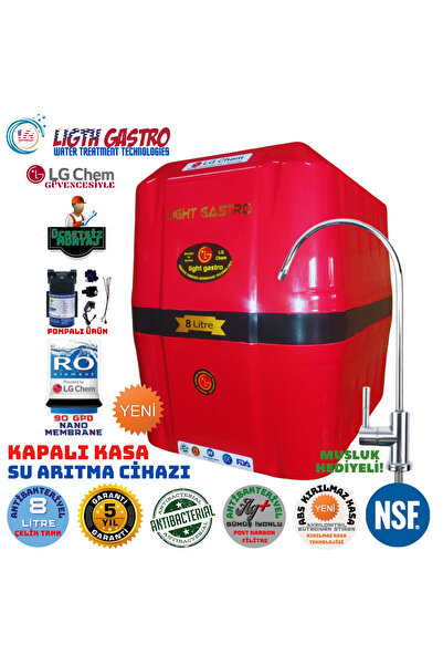 light gastro LG Chem PREMIUM KIR-SYH 8 LİTRE POMPALI ÜCRETSİZ MONTAJ GÜMÜŞ İY...